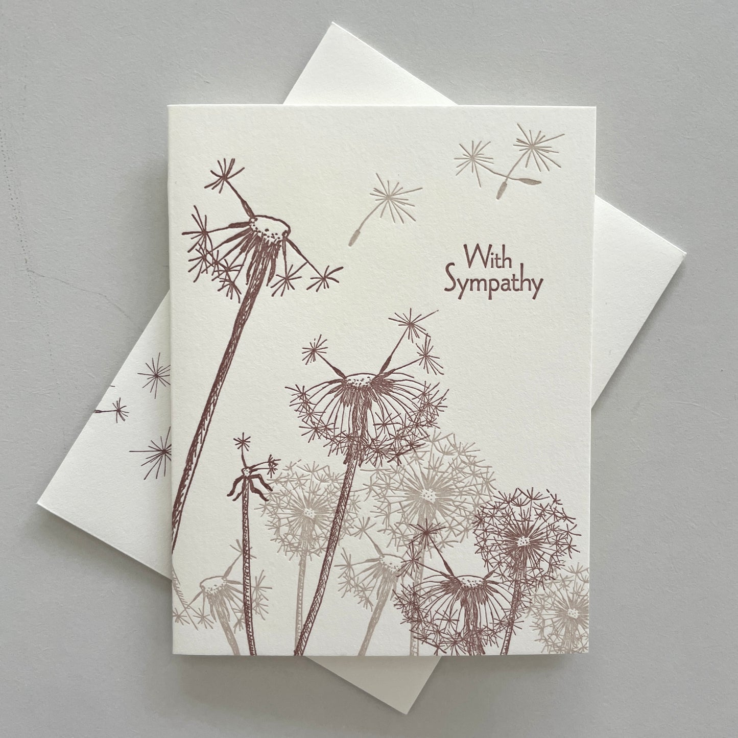 Dandelion Sympathy Letterpress Card