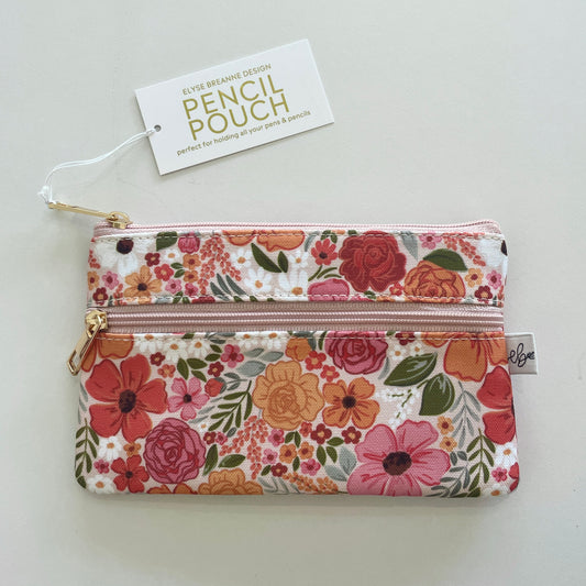 Rosewood Blooms Pencil Pouch