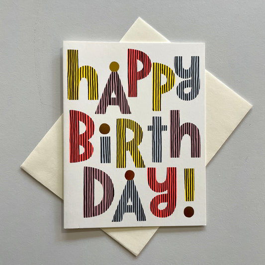 Lined Typography Birthday Card