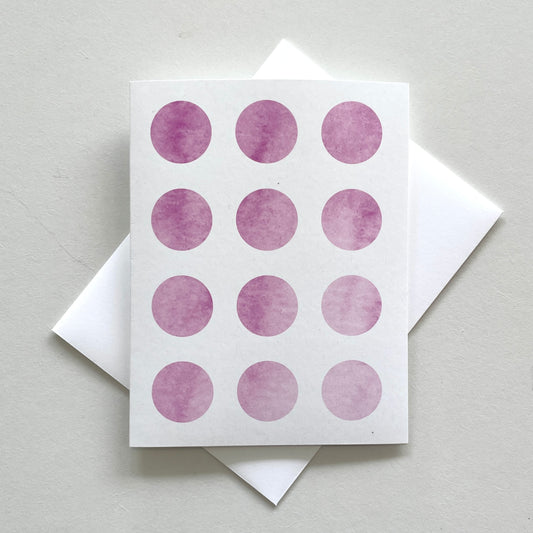 Watercolor Pink Dots Blank Greeting Card