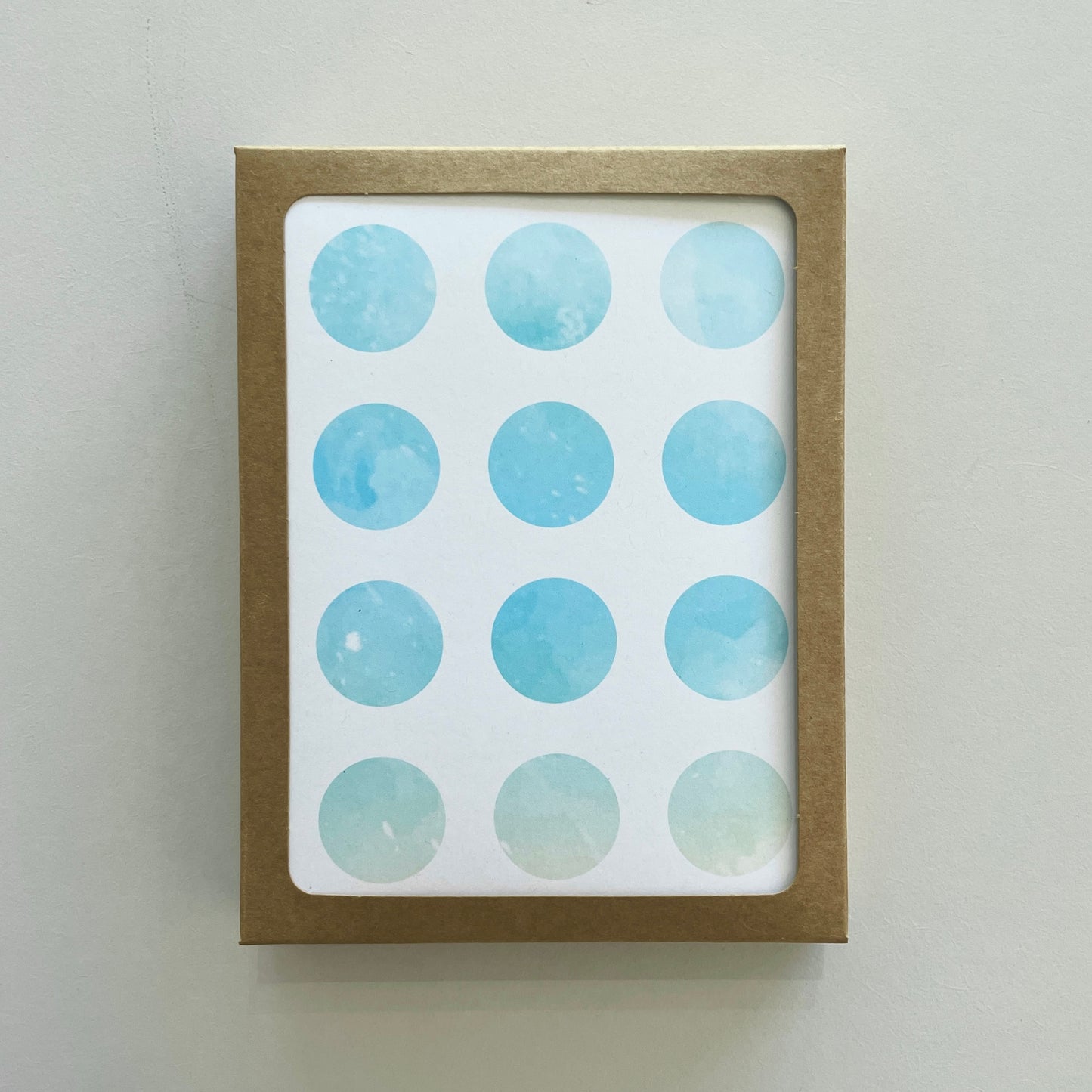 Watercolor Blue Dots Blank Greeting Card Set