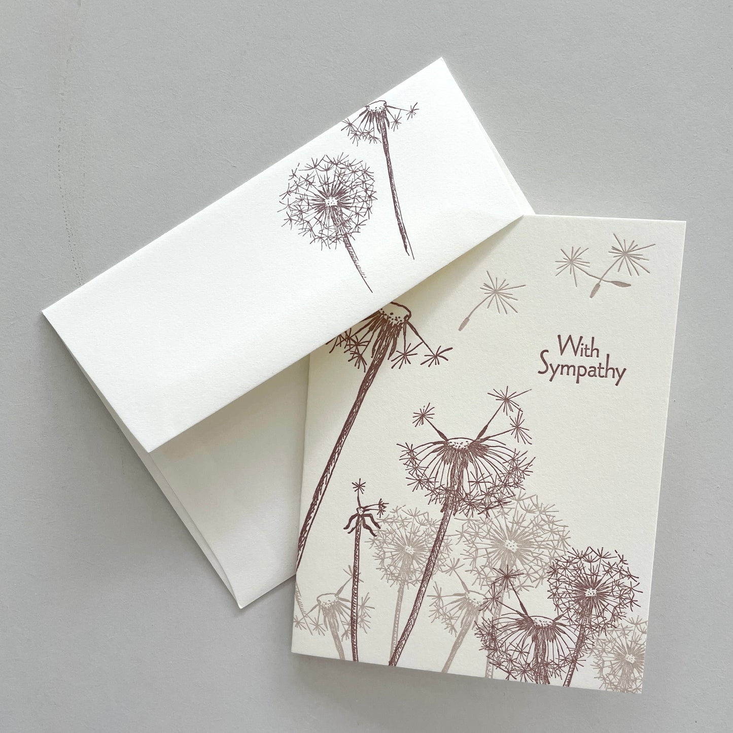 Dandelion Sympathy Letterpress Card