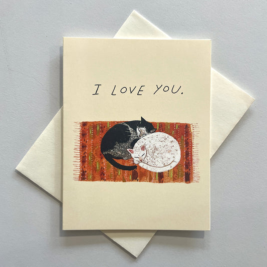 Cat Cuddle Love Greeting Card