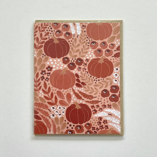 Pumpkin Floral Greeting Card