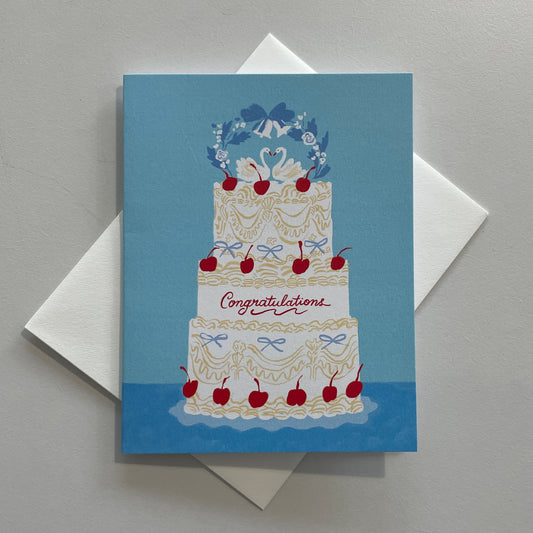 Congratulations Wedding Cake Greeting Card