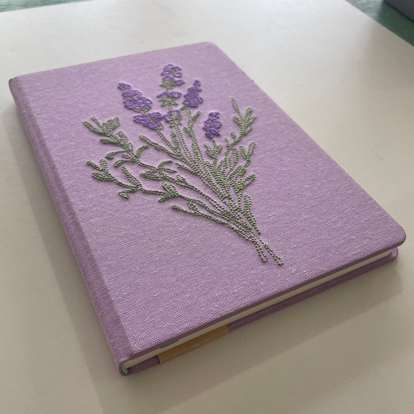 Lavender Bunch Embroidered Fabric Journal