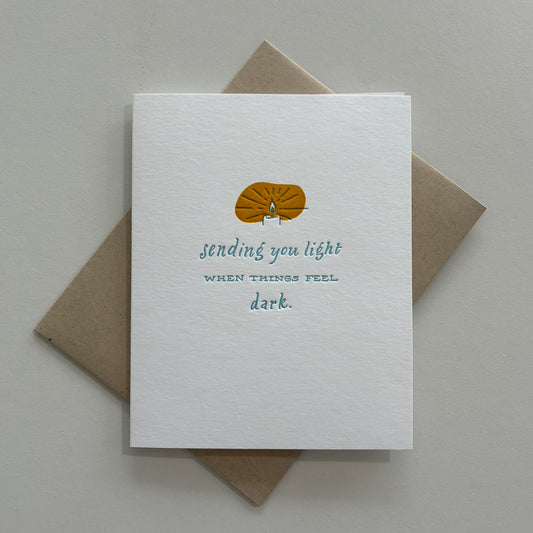 Sending You Light Letterpress Sympathy Card