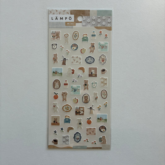 Sticker sheet with bear illustrations