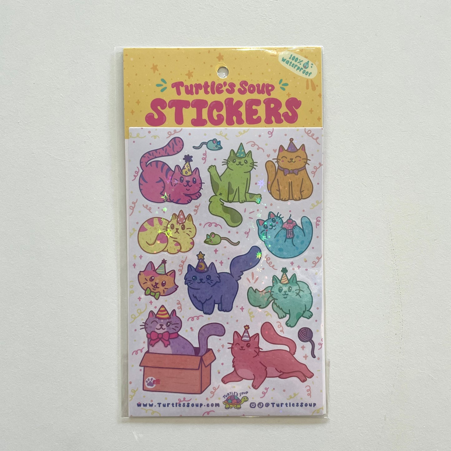 Birthday Cats Vinyl Sticker Sheet
