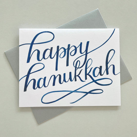 Hanukkah Script Greeting Card