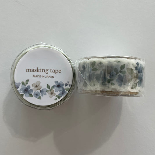 Blue Flower Die-cut Washi Tape