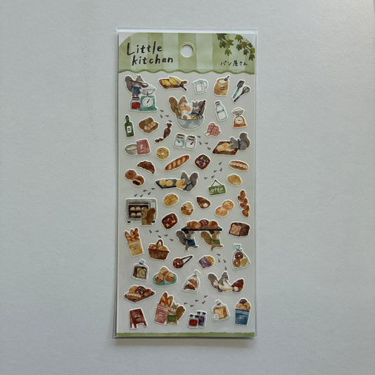 Sticker sheet with food illustrations