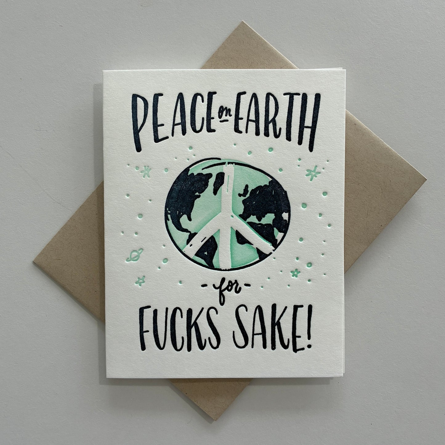 Peace On Earth Letterpress Greeting Card