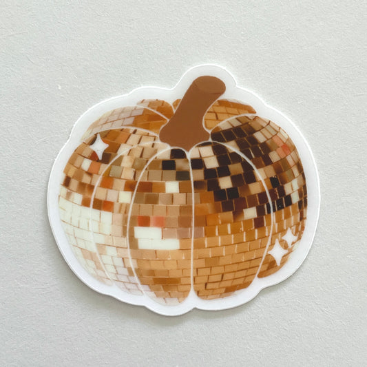 Disco Ball Pumpkin Vinyl Sticker