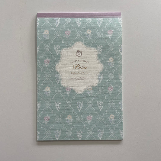 Toiles et Scenes Letter Writing Paper Pad | Blue Floral