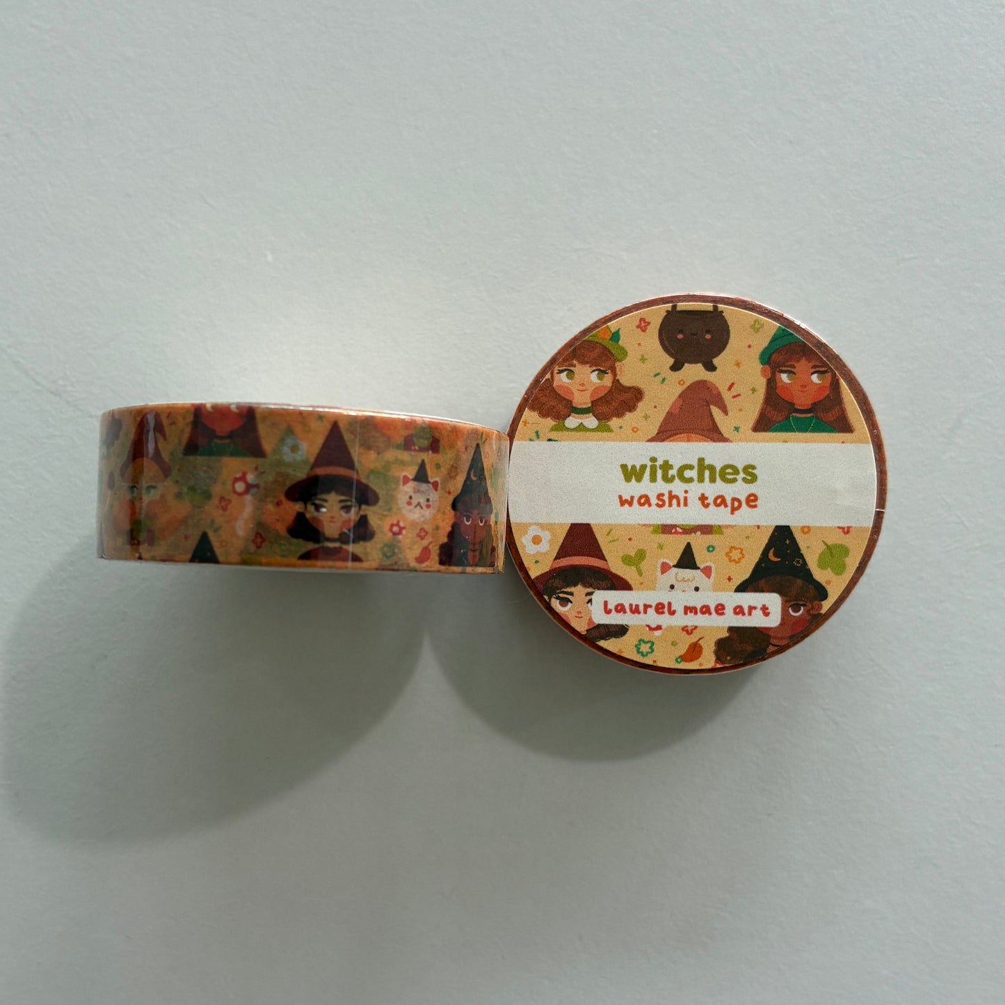 Witch drawings on washi tape