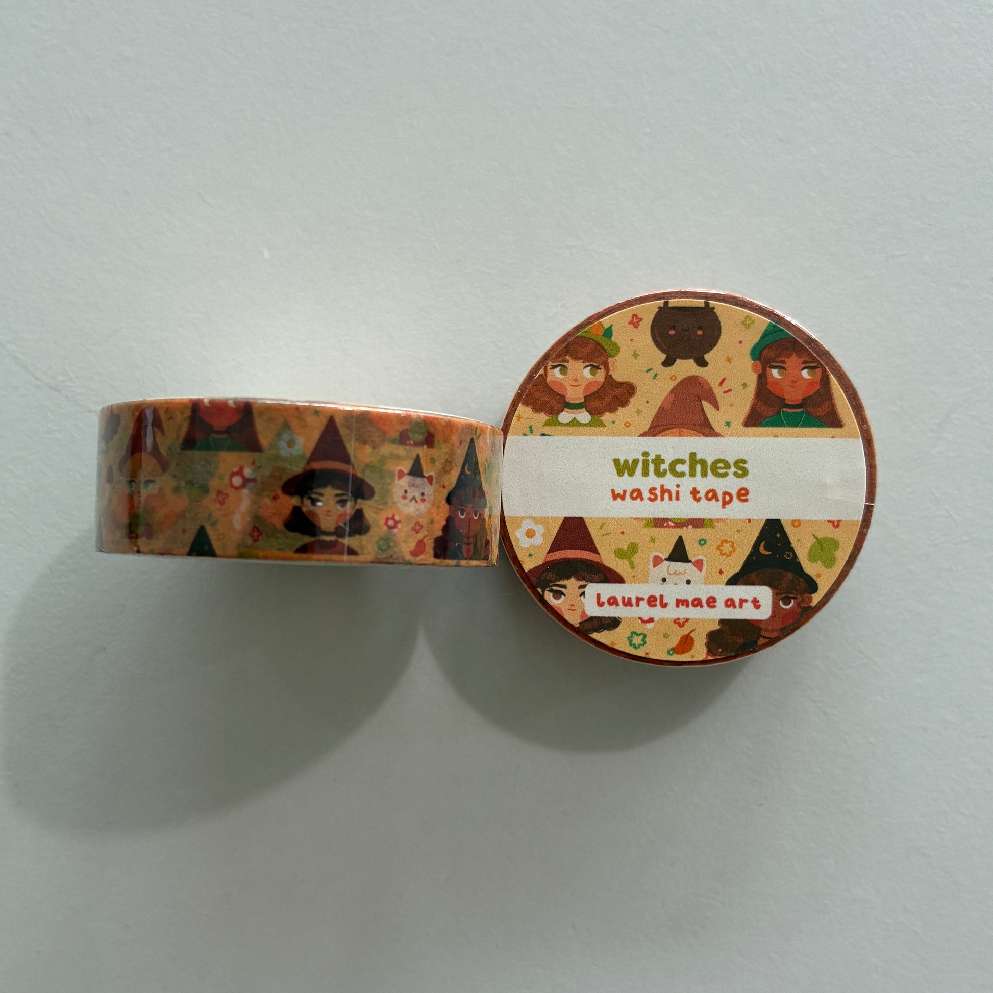Witch drawings on washi tape