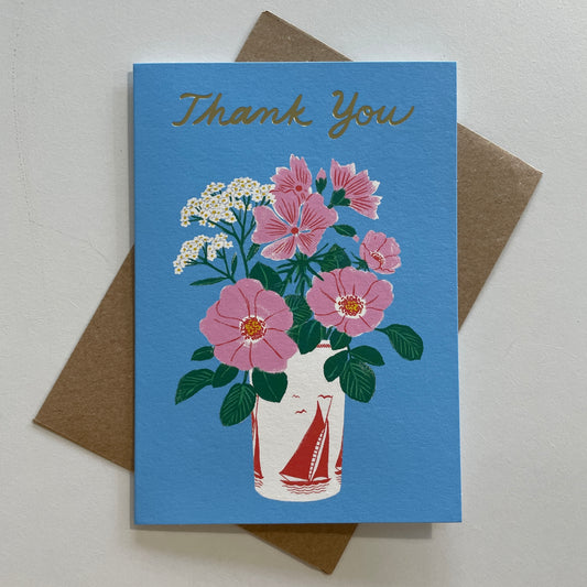 Thank You Flower Vase Greeting Card