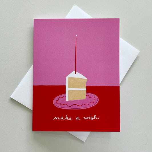 Make a Wish Cake Slice Birthday Card