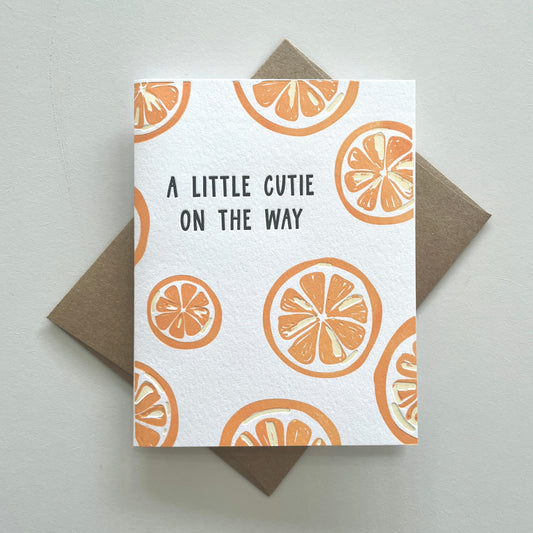 Little Cutie Letterpress Baby Card