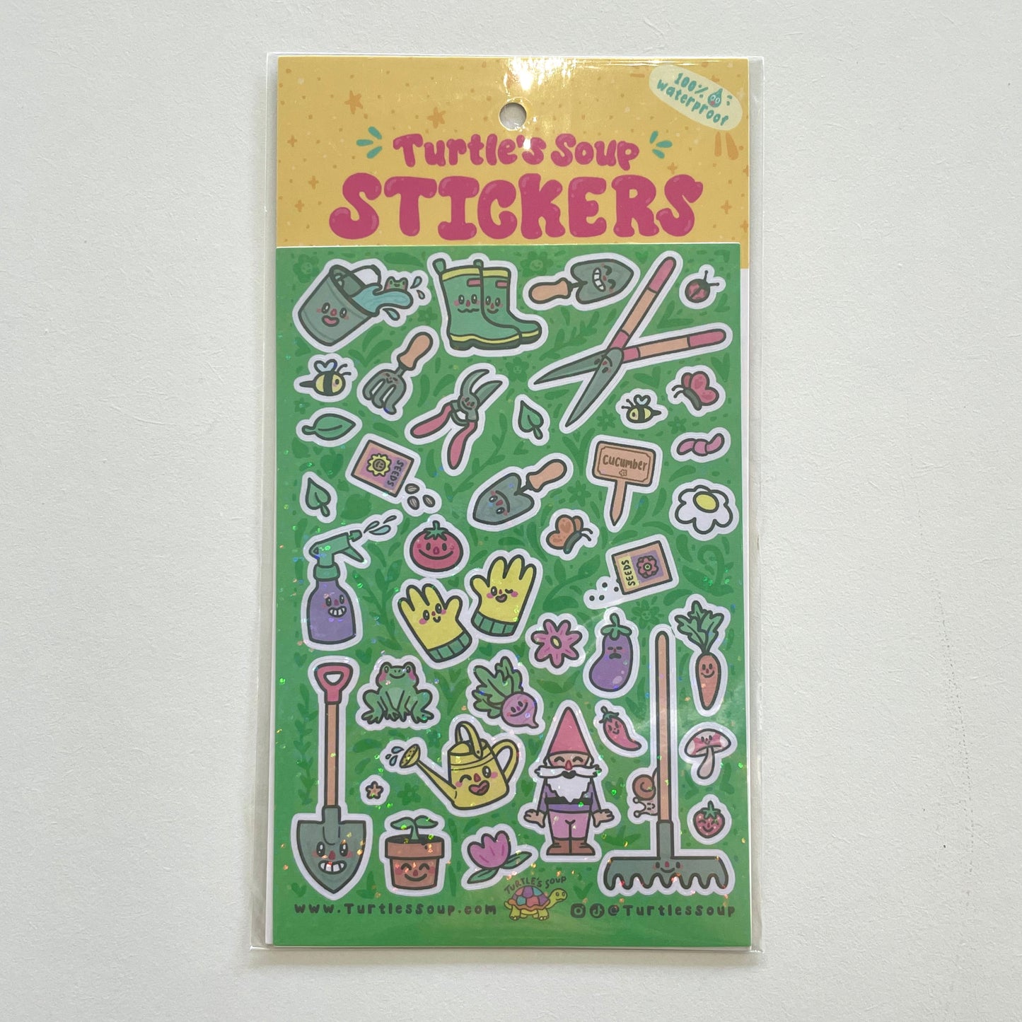 Garden Gear Glitter Vinyl Sticker Sheet