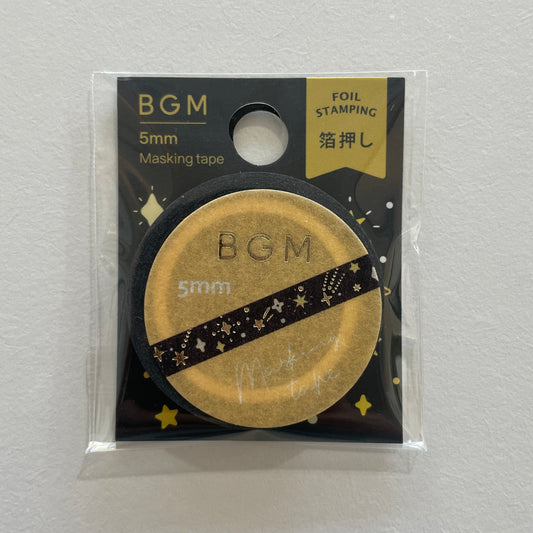 Black and Gold Stars Washi Tape