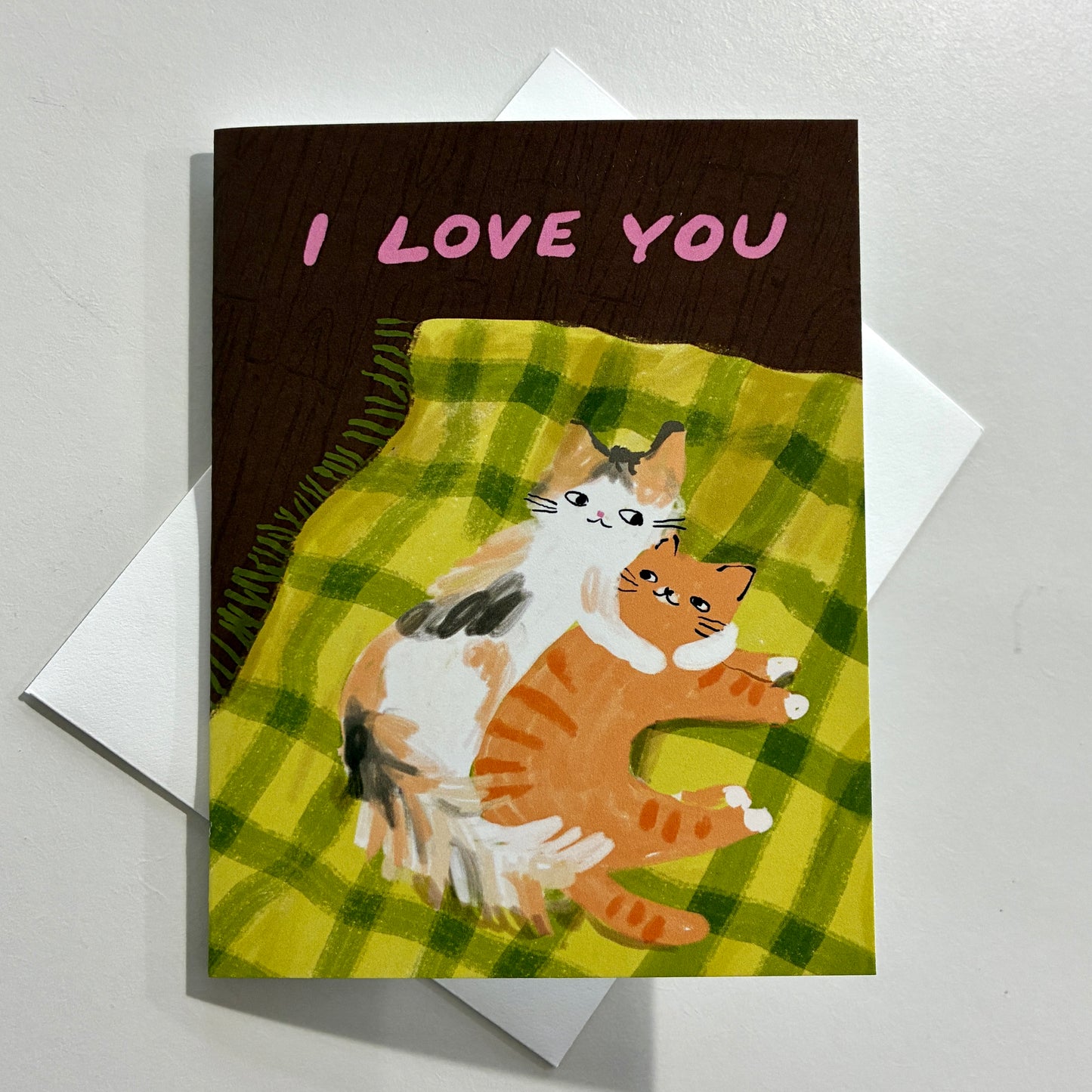 I Love You Cat Snuggle Greeting Card
