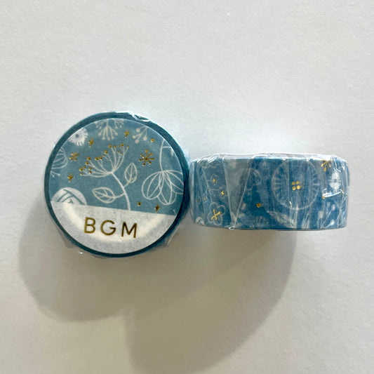 Blue Doodle Floral Washi Tapee