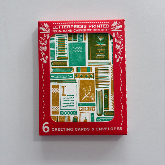 Spines and Covers Green Letterpress Card Boxed Set