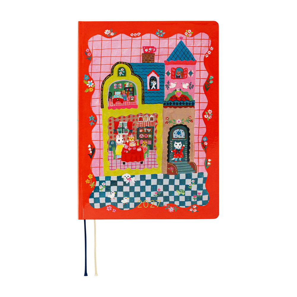 Hobonichi A6 HON: Yumi Kitagishi: White Cat and Rabbit's Tea Room