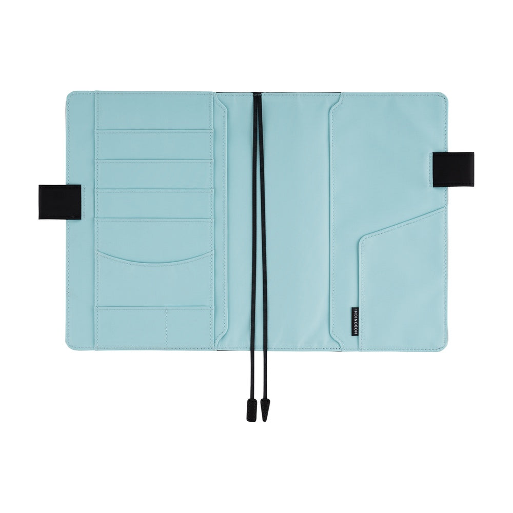 Hobonichi A5 Cover: Black x Clear Blue