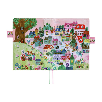 Hobonichi A5 Cover: Yumi Kitagishi: White Cat Village