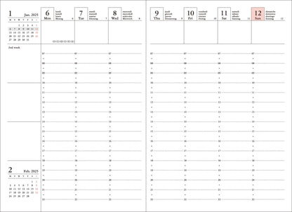 Weekly Vertical Planner 2026-16months A6 Storage.it: Silver