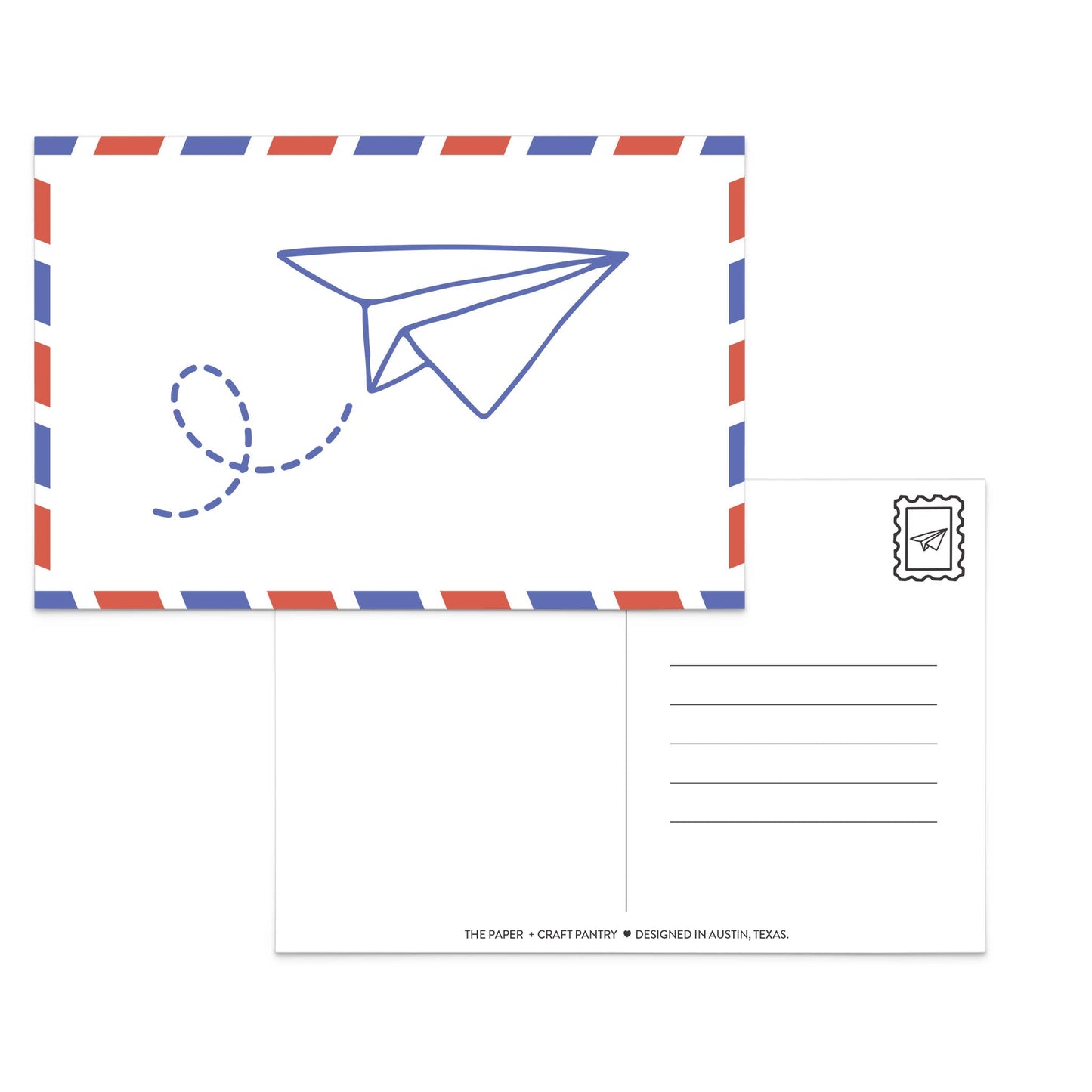 Par Avion Paper Airplane Postcard