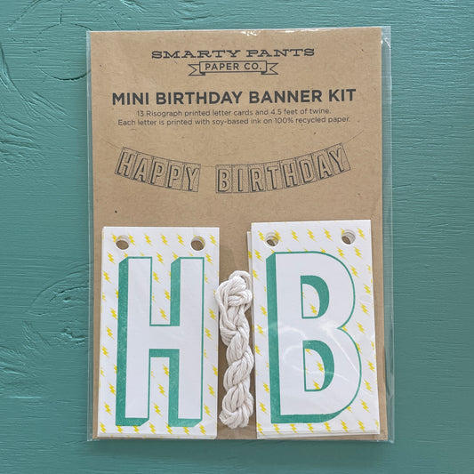 Happy Birthday Banner with Lighting Bolts