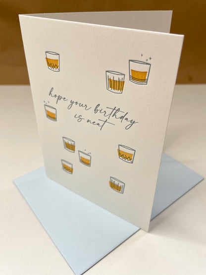 Whiskey Neat Birthday Card