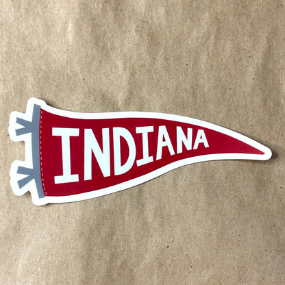 Indiana Pennant Flag Sticker