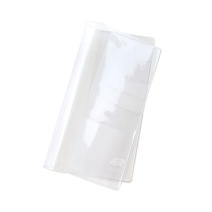 Clear plastic folder on a white background