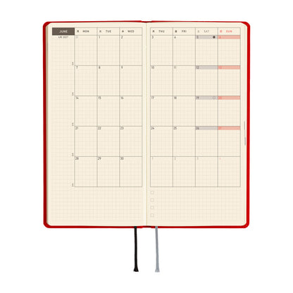 2027 Hobonichi Weeks: Poppy Red