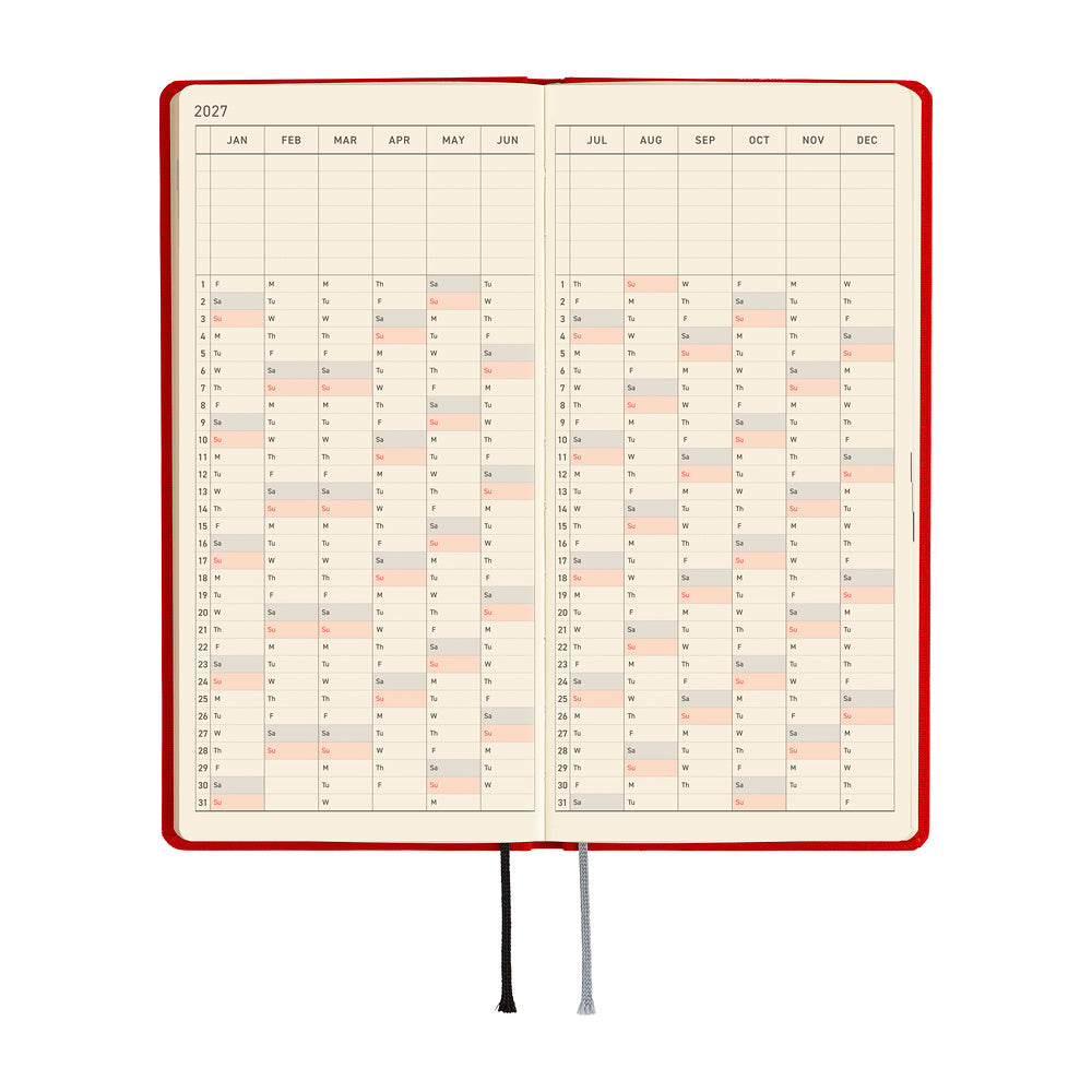 2027 Hobonichi Weeks: Poppy Red