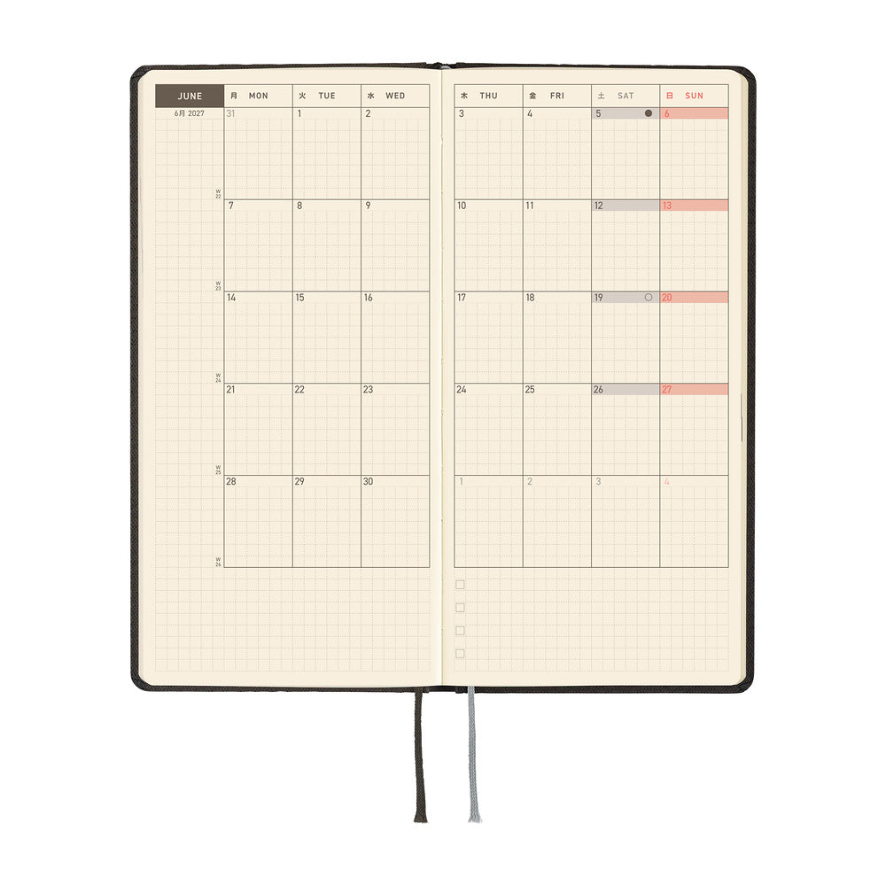 2027 Hobonichi Weeks: Paper Series Black Argyle