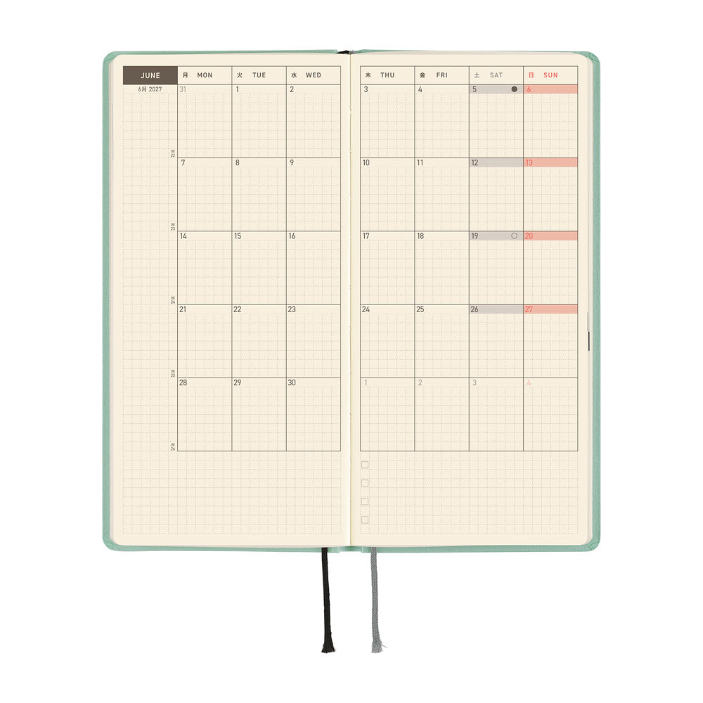 2027 Hobonichi Weeks: Paper Series Frosty Jade