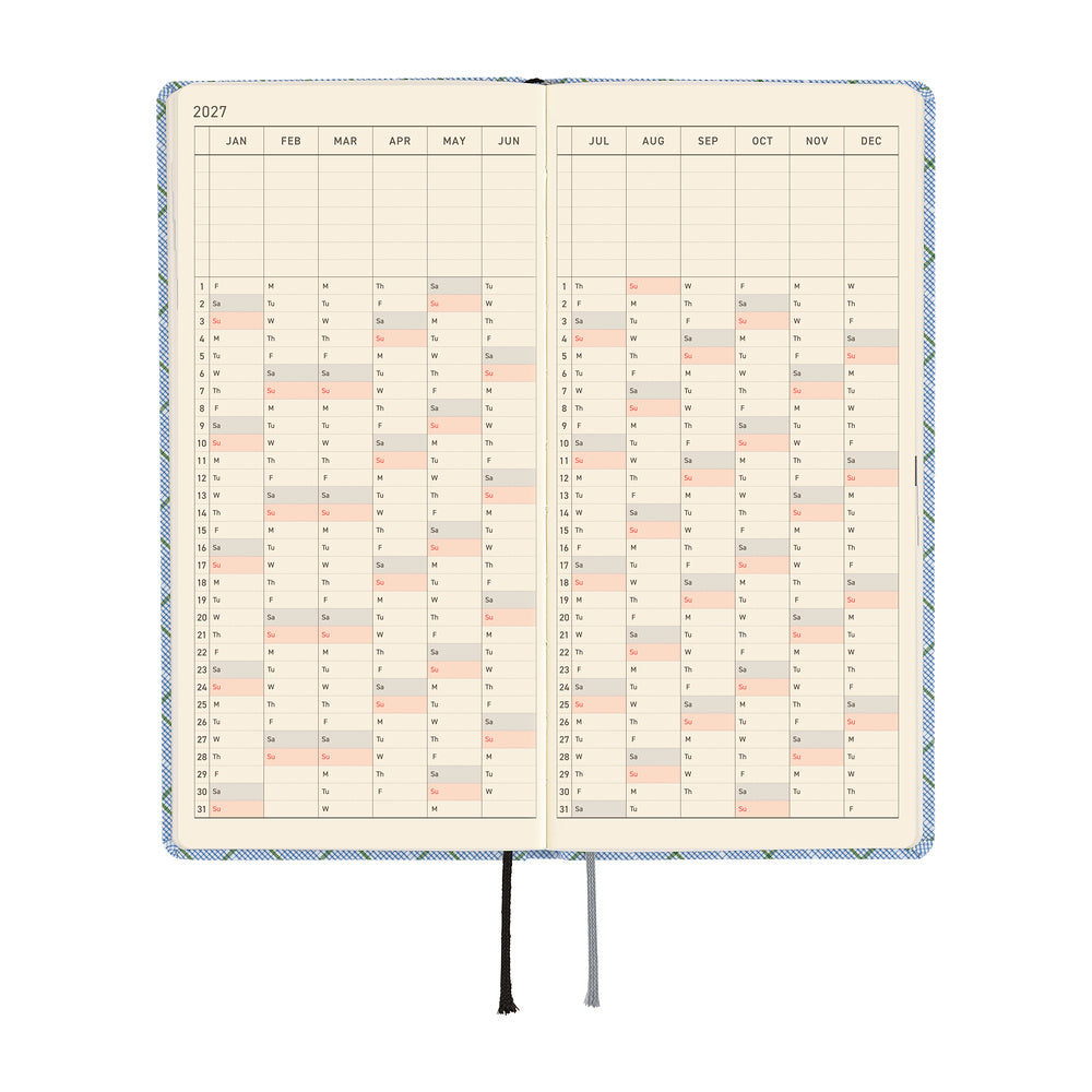 2027 Hobonichi Weeks: Shirt Fabric Graph Plaid