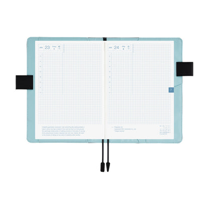 Hobonichi A5 Cover: Black x Clear Blue