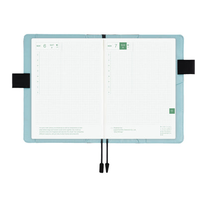 Hobonichi A6 Cover: Black x Clear Blue