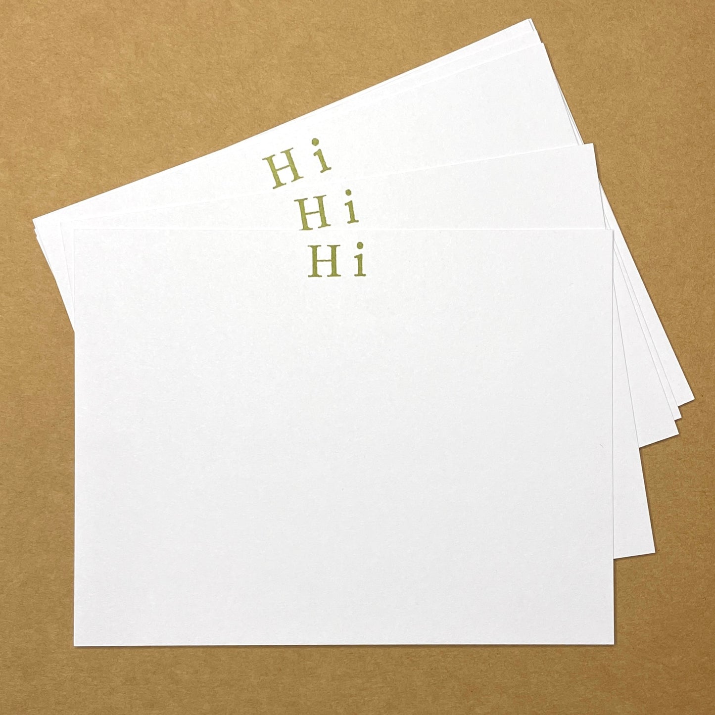 Hi - Set of 10 Flat Notecards