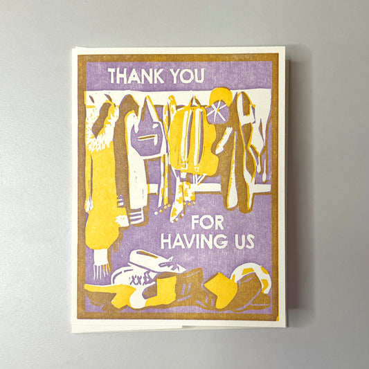 Thank You For Having Us Card