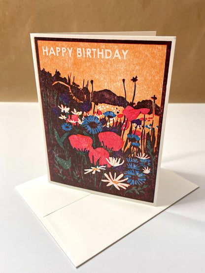 Wildflowers Happy Birthday Card