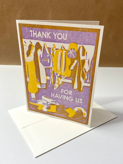 Thank You For Having Us Card