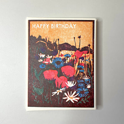 Wildflowers Happy Birthday Card